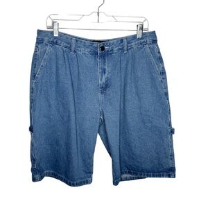 UNBRANDED / medium wash oversized denim jean carpenter shorts / XL
